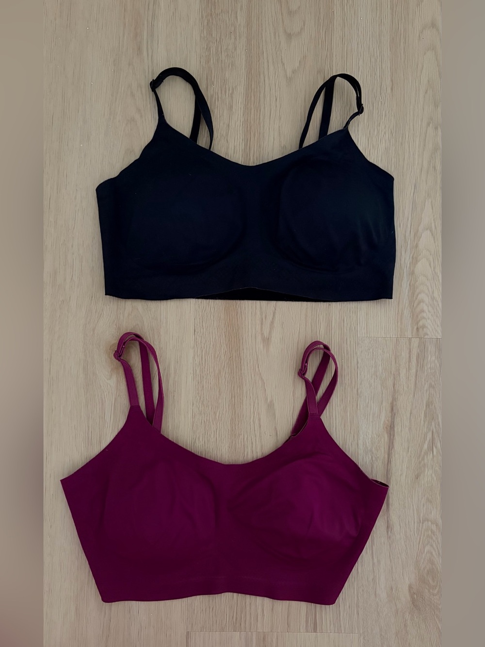 EBY bra bundle two support bralettes small black pink red